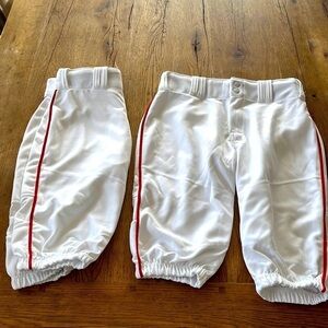 Alleson Athletic Youth Large baseball pants white - LOT OF 2